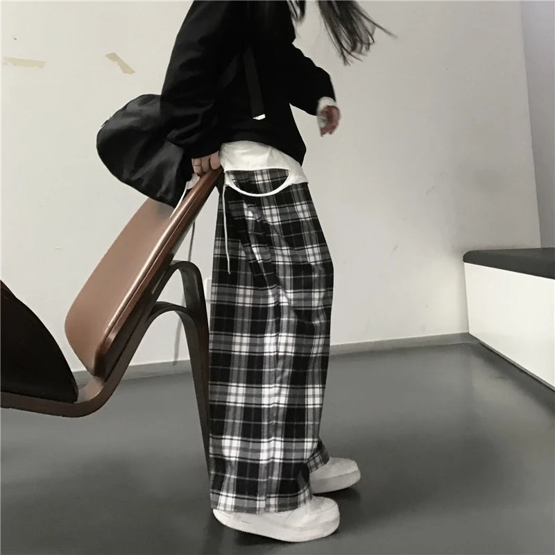 Plaid Baggy Sweatpants