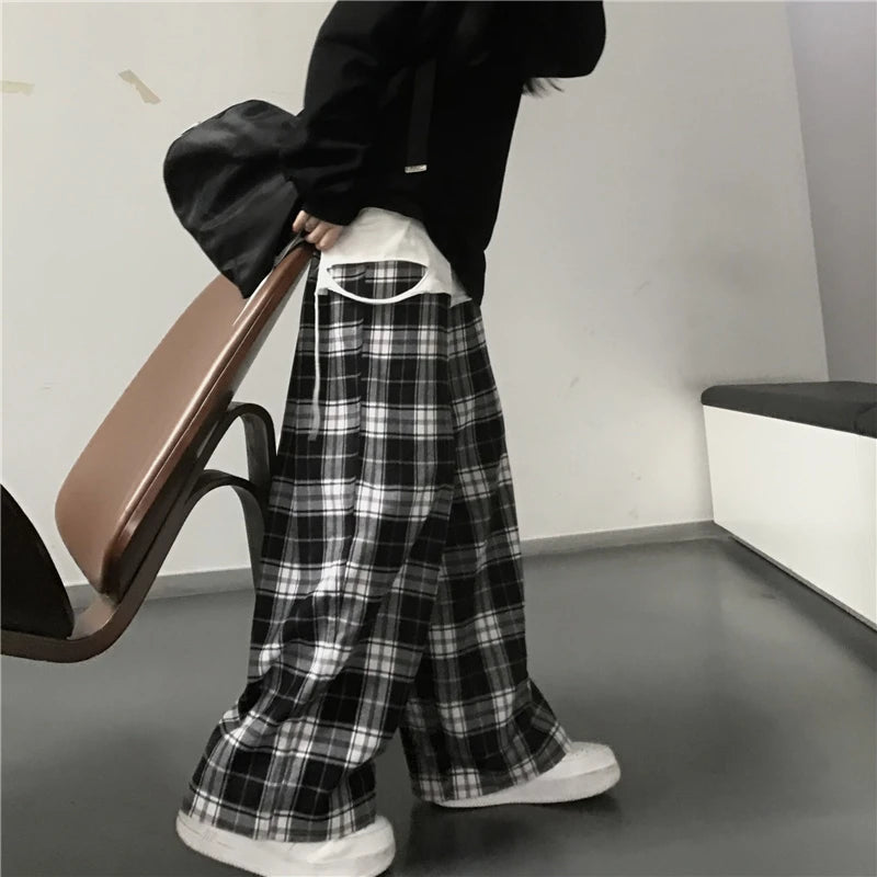 Plaid Baggy Sweatpants