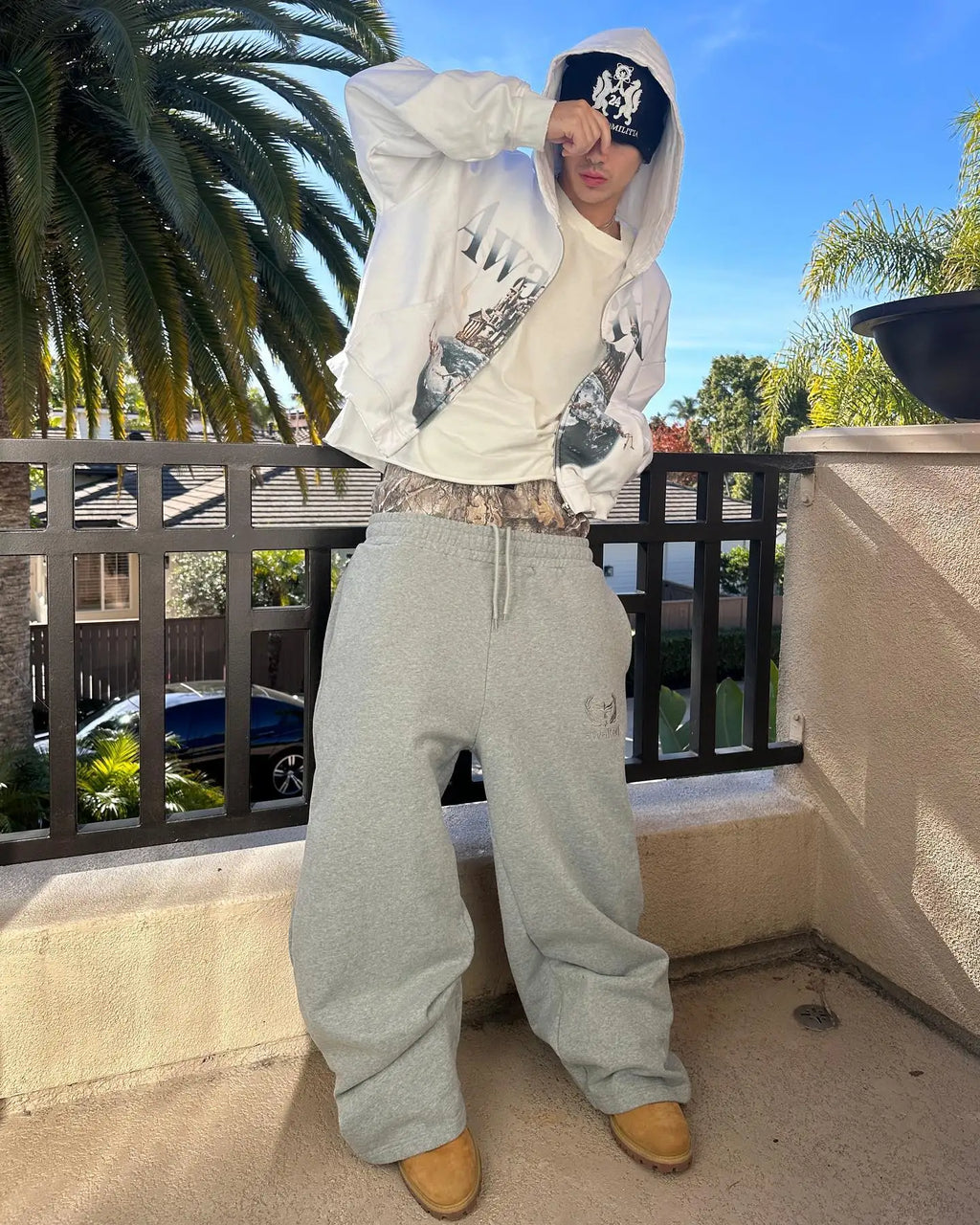 Y2K Camo Embroidered Sweatpants
