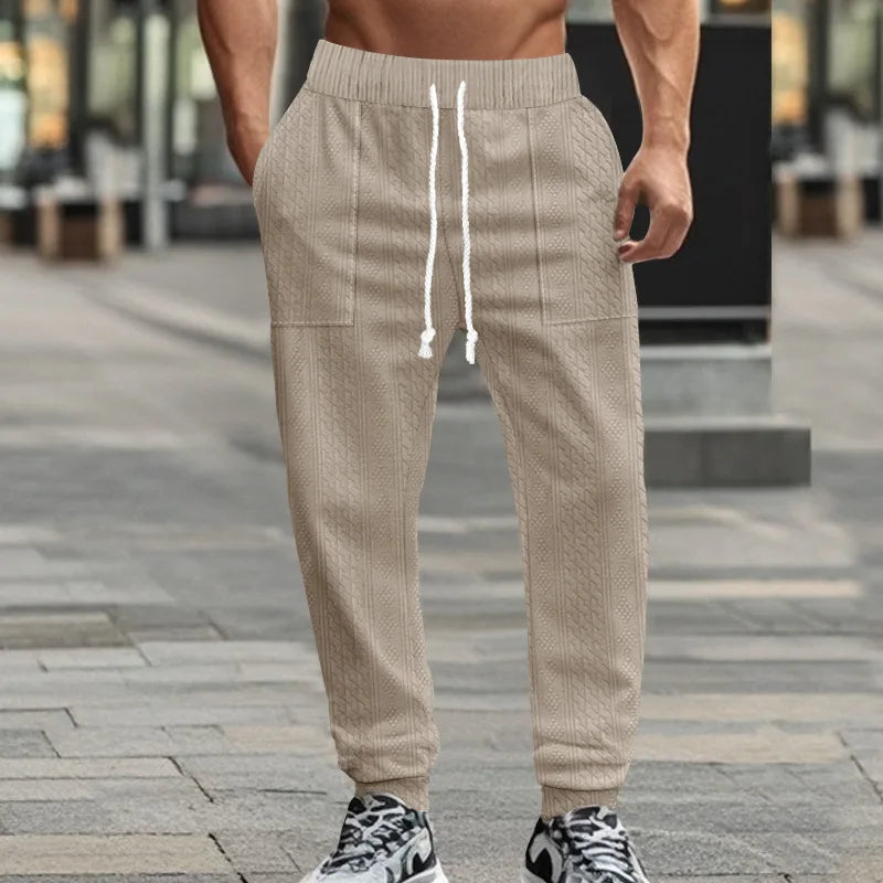 Solid Color Elastic Jogger Pants