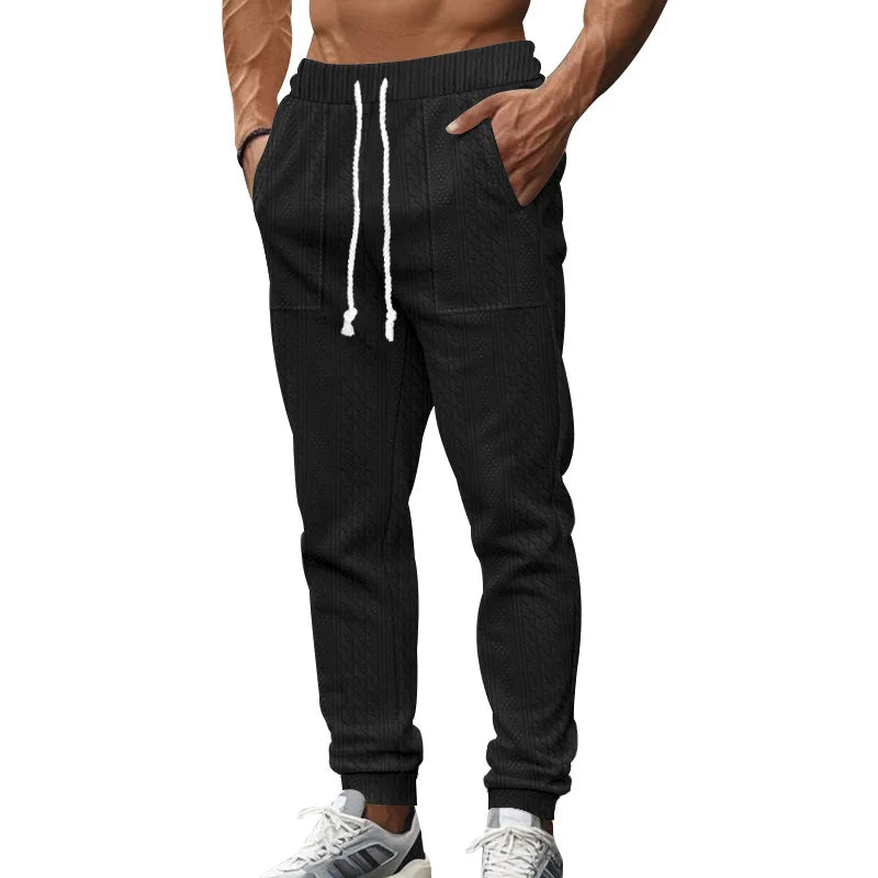 Solid Color Elastic Jogger Pants