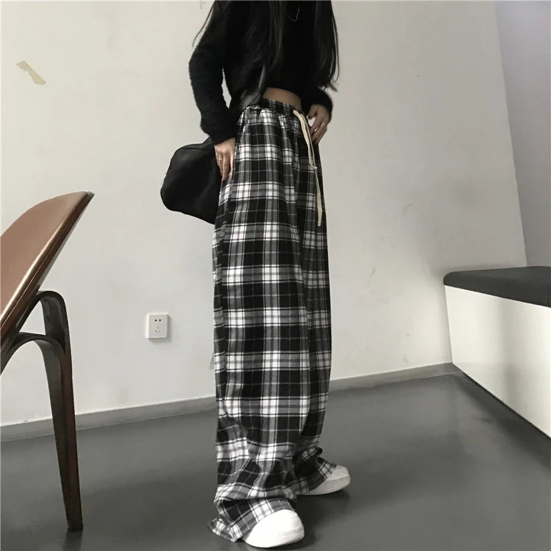 Plaid Baggy Sweatpants
