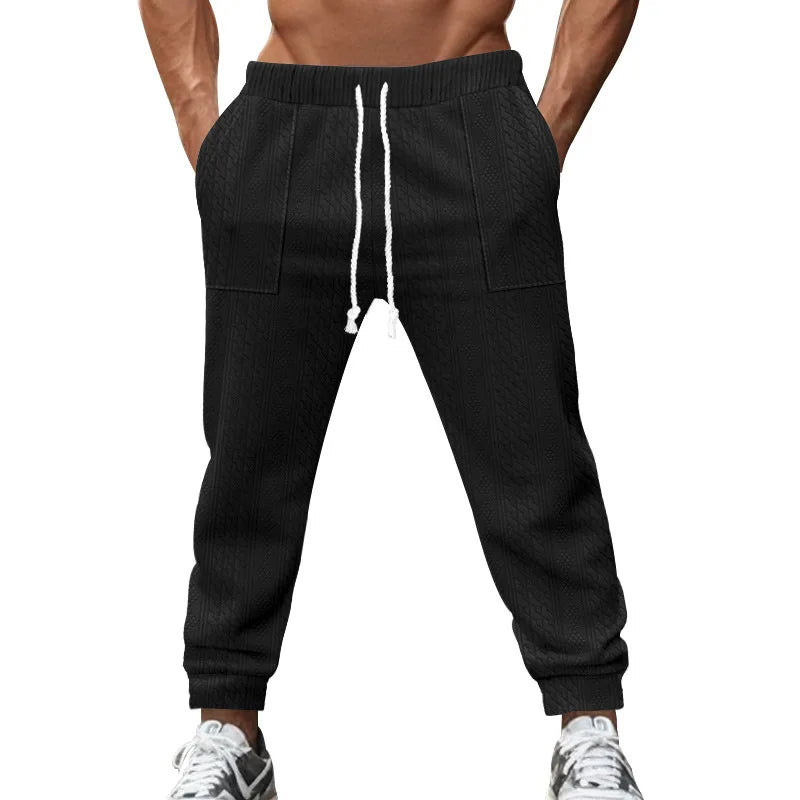 Solid Color Elastic Jogger Pants
