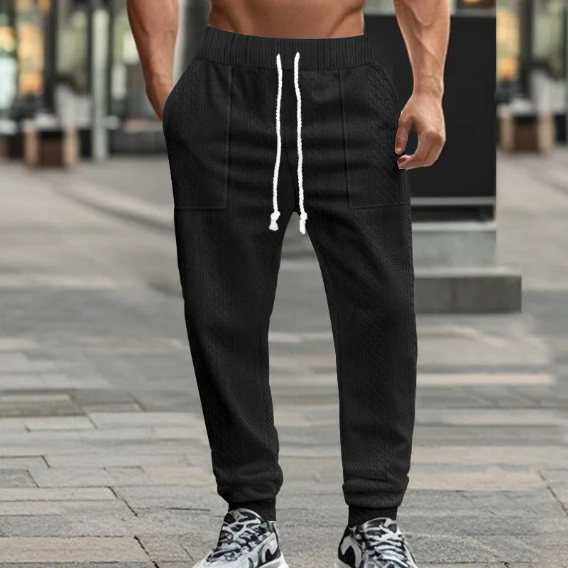 Solid Color Elastic Jogger Pants