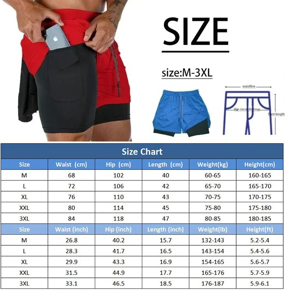 2-in-1 Quick-Dry Running Shorts
