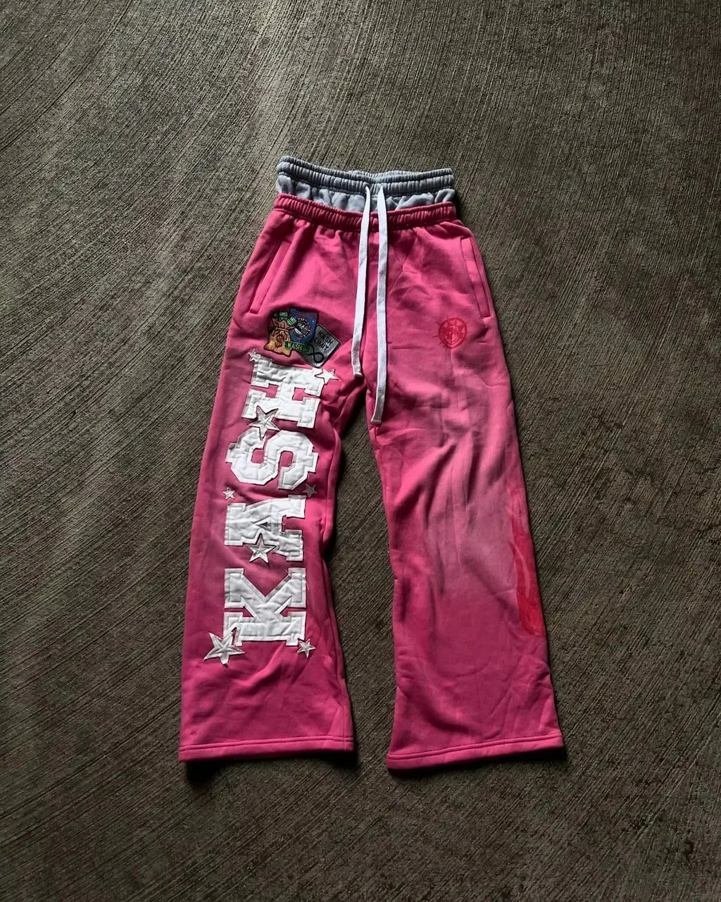 American Y2K Baggy Sweatpants with Letter Patch
