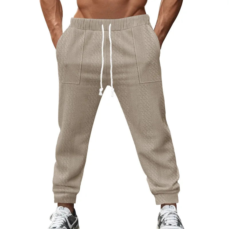Solid Color Elastic Jogger Pants